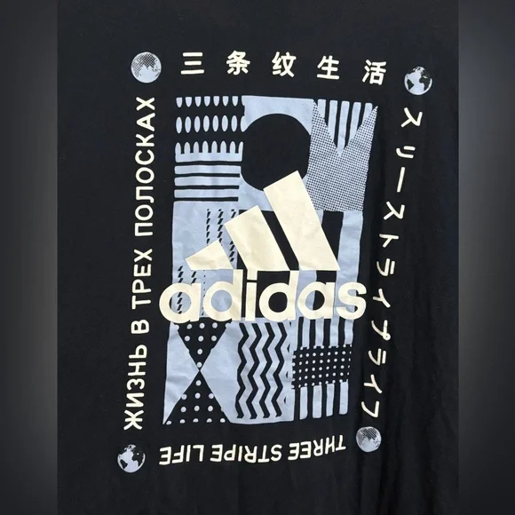 Adidas Amplifier Tee - Navy Blue - JAPANESE LETTERING LOGO - Picture 3 of 5